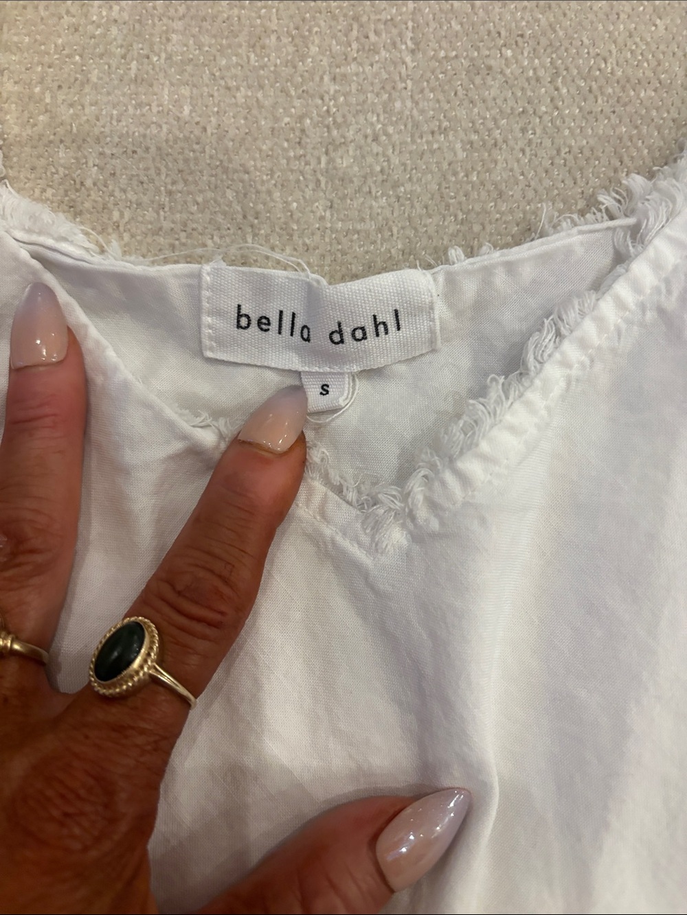 Bella Dahl White V-Neck Lace Trim Camisole - Picture 4 of 6